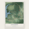 East Point, Alabama map print, the full design