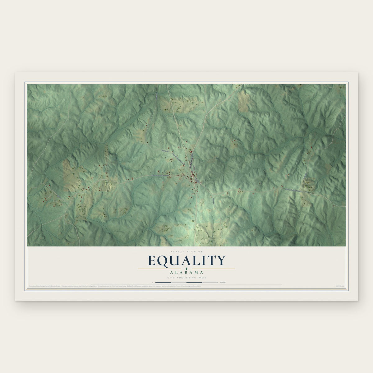 Equality, Alabama map print, the full design