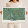 Map of Gaylesville, Alabama, 12 x 18 inch unframed archival matte print