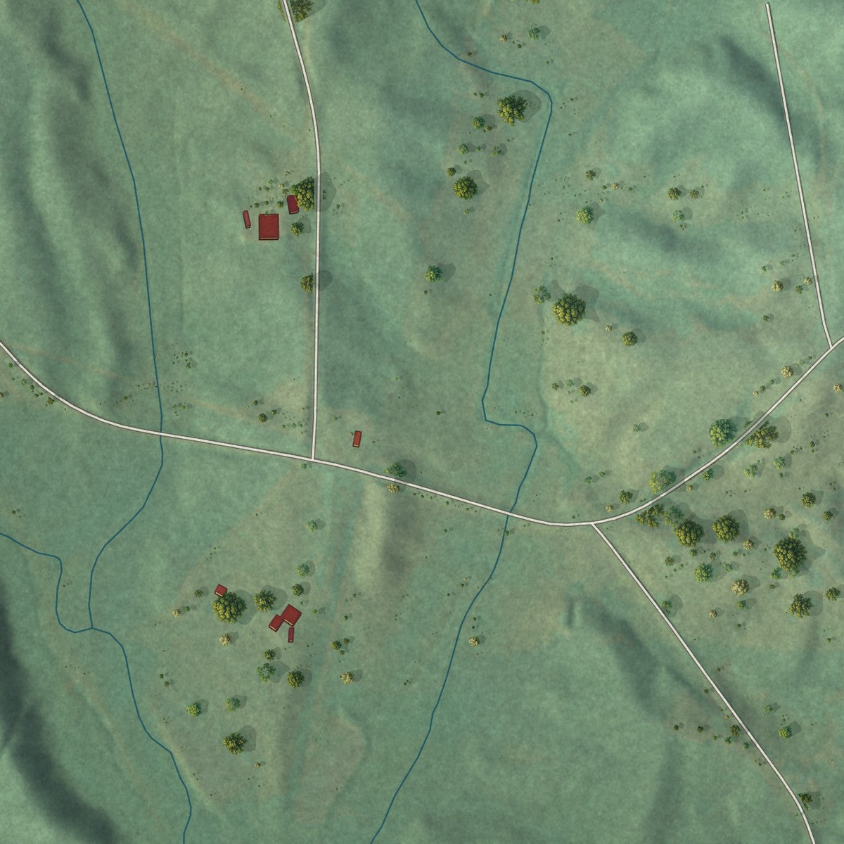Close-up of the map of Gu-Win, Alabama print showing street and building detail