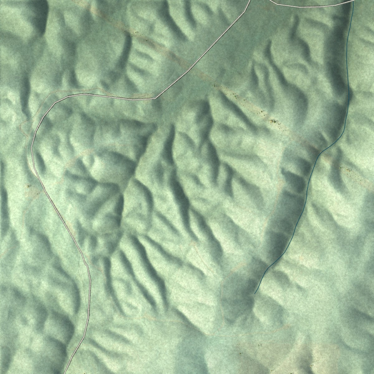 Close-up of the map of Mount Olive, Alabama print showing street and building detail
