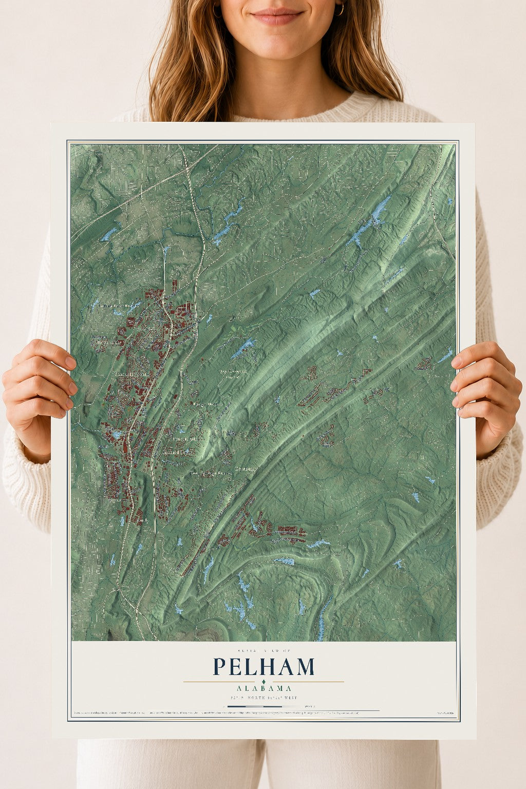 Map of Pelham, Alabama, 18 x 24 inch unframed archival matte print