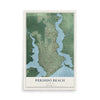Map of Perdido Beach, Alabama, 12 x 18 inch unframed archival matte print