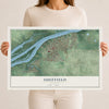 Map of Sheffield, Alabama, 12 x 18 inch unframed archival matte print