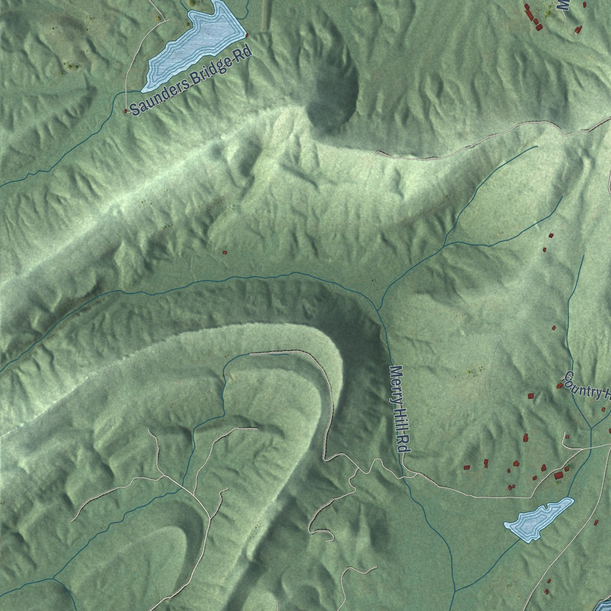 Close-up of the map of Sterrett, Alabama print showing street and building detail