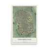 Map of Toulminville, Alabama, 12 x 18 inch unframed archival matte print