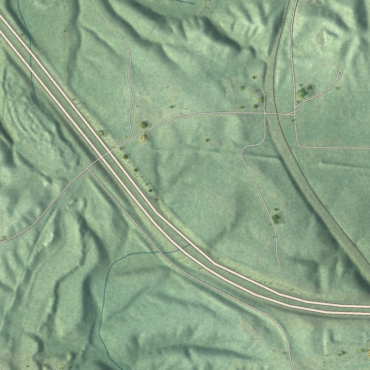 Second close-up of the map of West Jefferson, Alabama print showing more streets and buildings