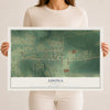 Map of Adona, Arkansas, 12 x 18 inch unframed archival matte print