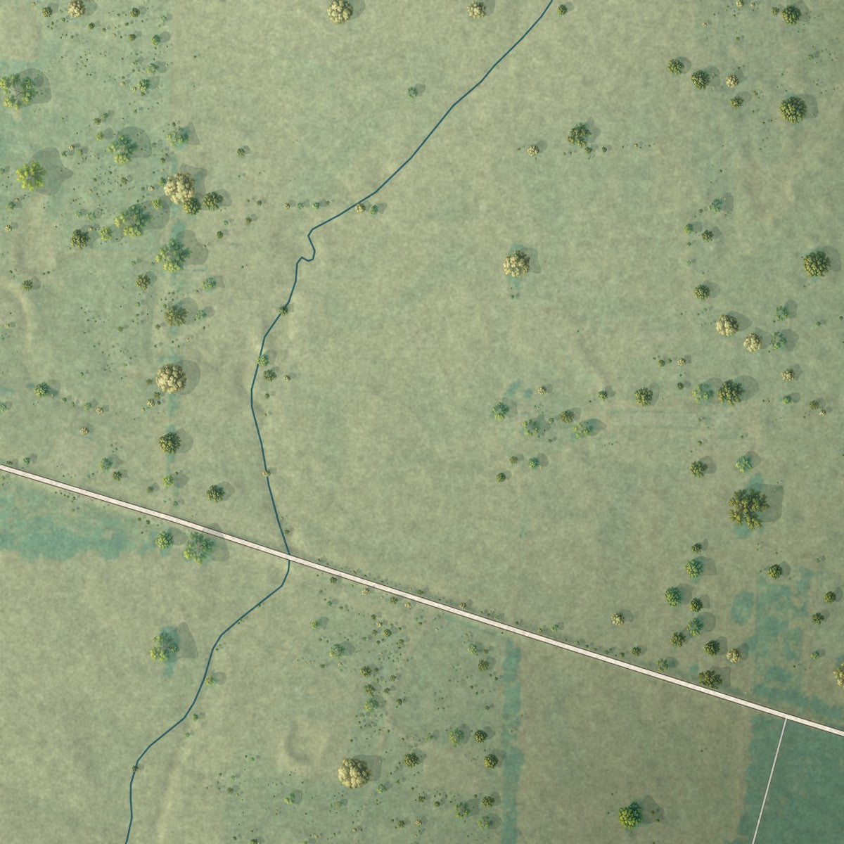 Second close-up of the map of Belleville, Arkansas print showing more streets and buildings