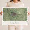 Map of Blytheville, Arkansas, 12 x 18 inch unframed archival matte print
