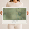 Map of Burdette, Arkansas, 12 x 18 inch unframed archival matte print