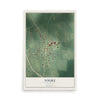 Map of Fouke, Arkansas, 12 x 18 inch unframed archival matte print