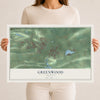 Map of Greenwood, Arkansas, 12 x 18 inch unframed archival matte print