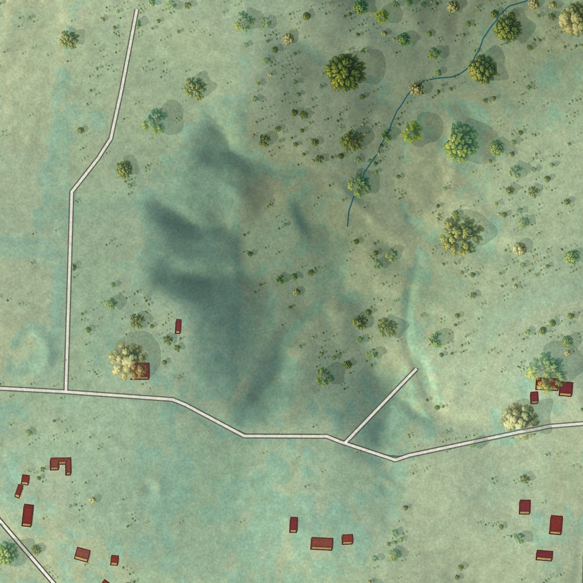 Second close-up of the map of Hartman, Arkansas print showing more streets and buildings