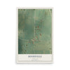 Map of Hindsville, Arkansas, 12 x 18 inch unframed archival matte print