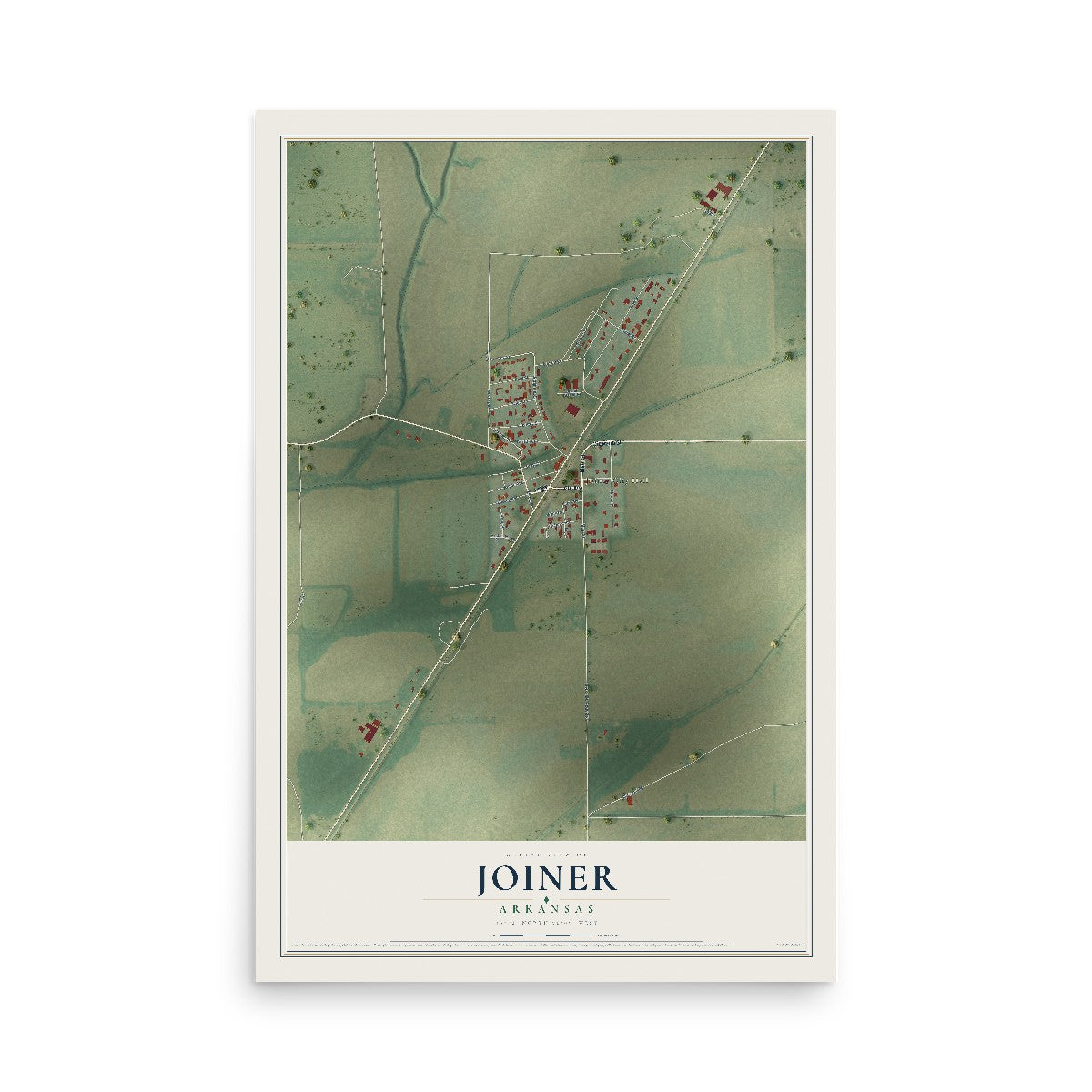 Map of Joiner, Arkansas, 12 x 18 inch unframed archival matte print