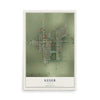 Map of Keiser, Arkansas, 12 x 18 inch unframed archival matte print