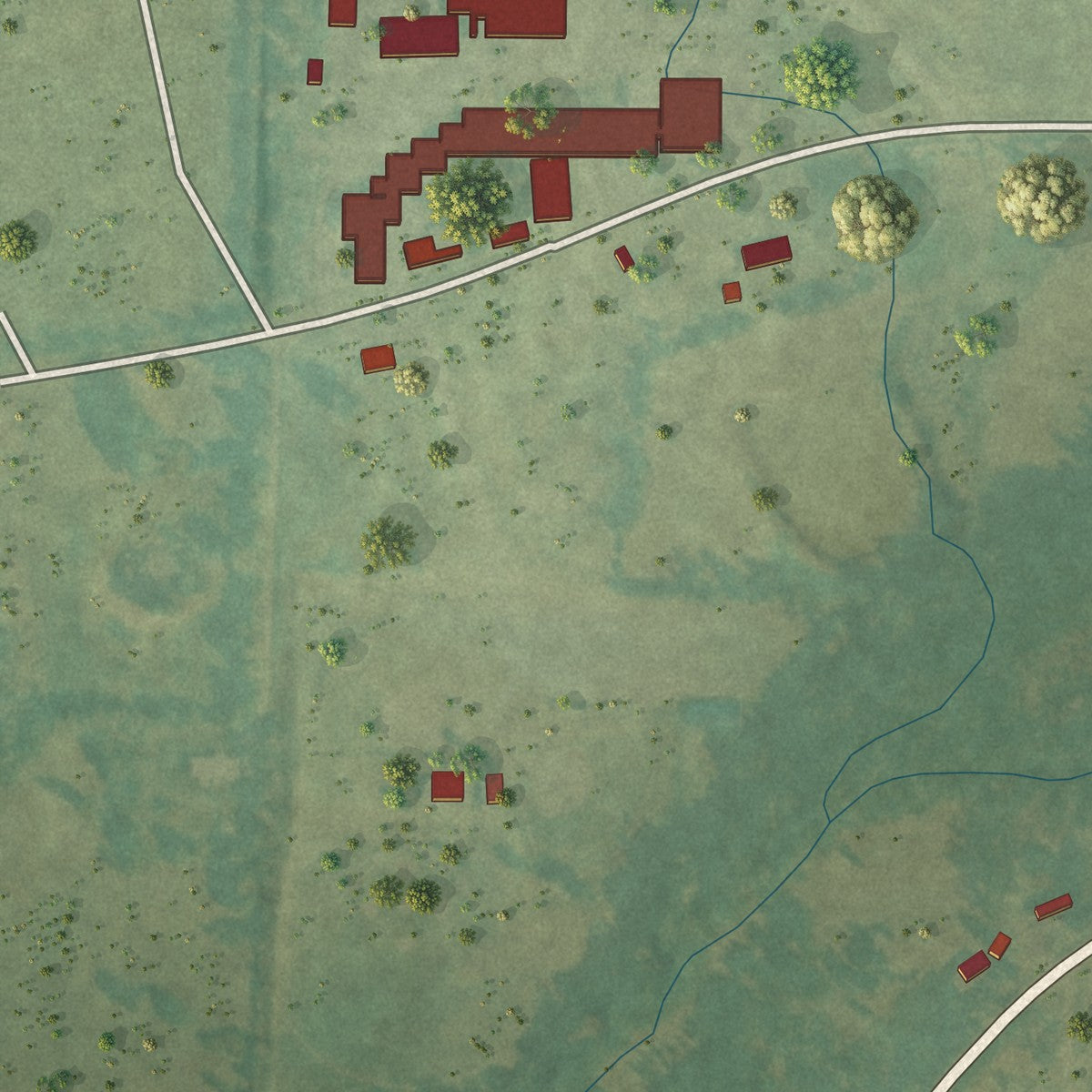 Second close-up of the map of Mount Vernon, Arkansas print showing more streets and buildings