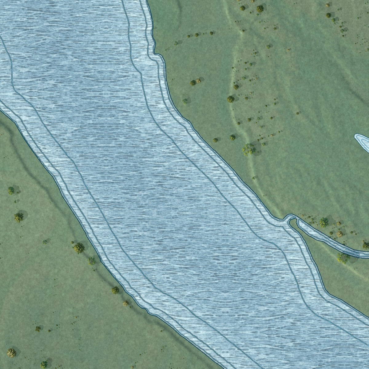 Close-up of the map of Natural Steps, Arkansas print showing street and building detail