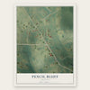 Pencil Bluff, Arkansas map print, the full design