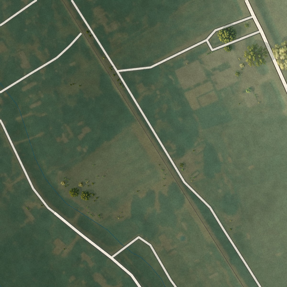 Second close-up of the map of Reed, Arkansas print showing more streets and buildings