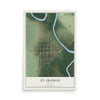Map of St. Francis, Arkansas, 12 x 18 inch unframed archival matte print