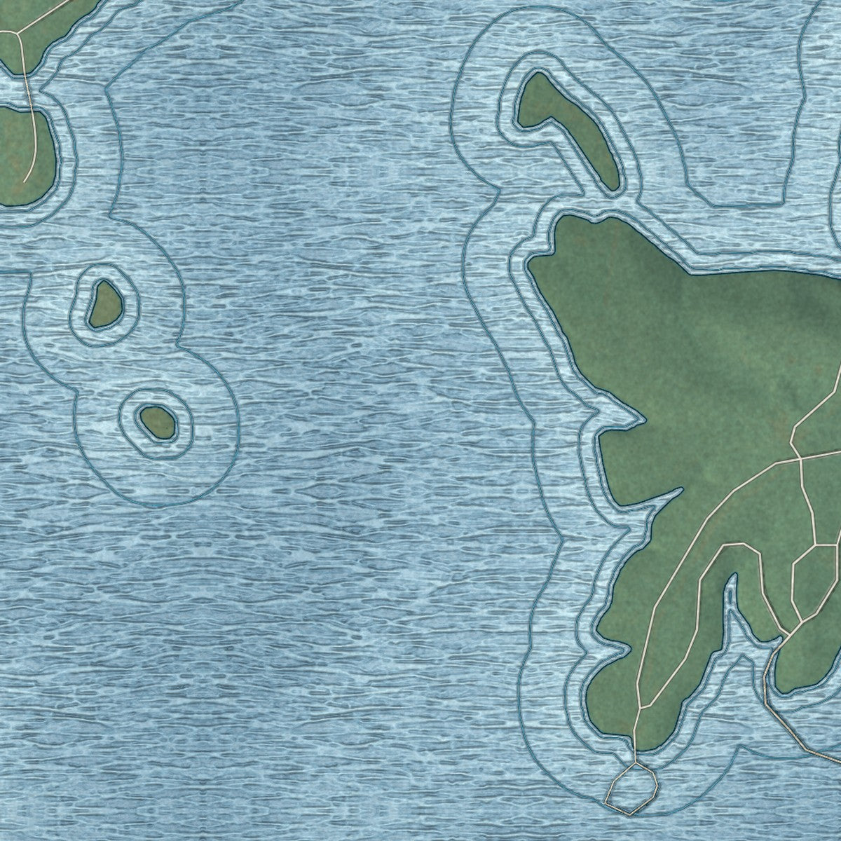 Close-up of the map of Tumbling Shoals, Arkansas print showing street and building detail
