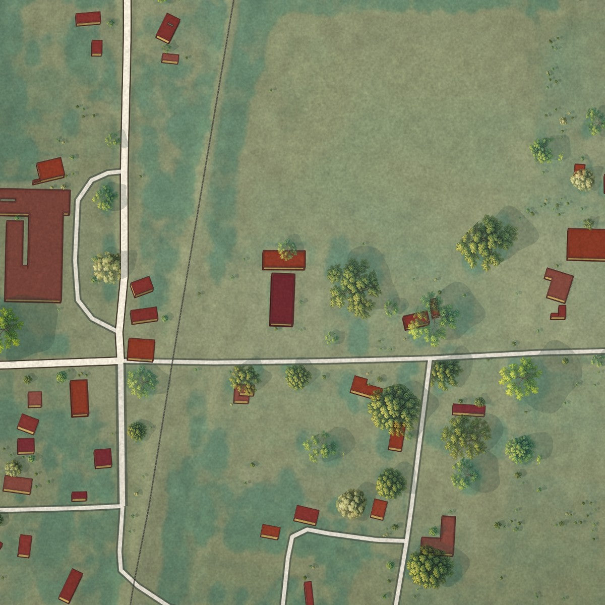 Close-up of the map of Vanndale, Arkansas print showing street and building detail