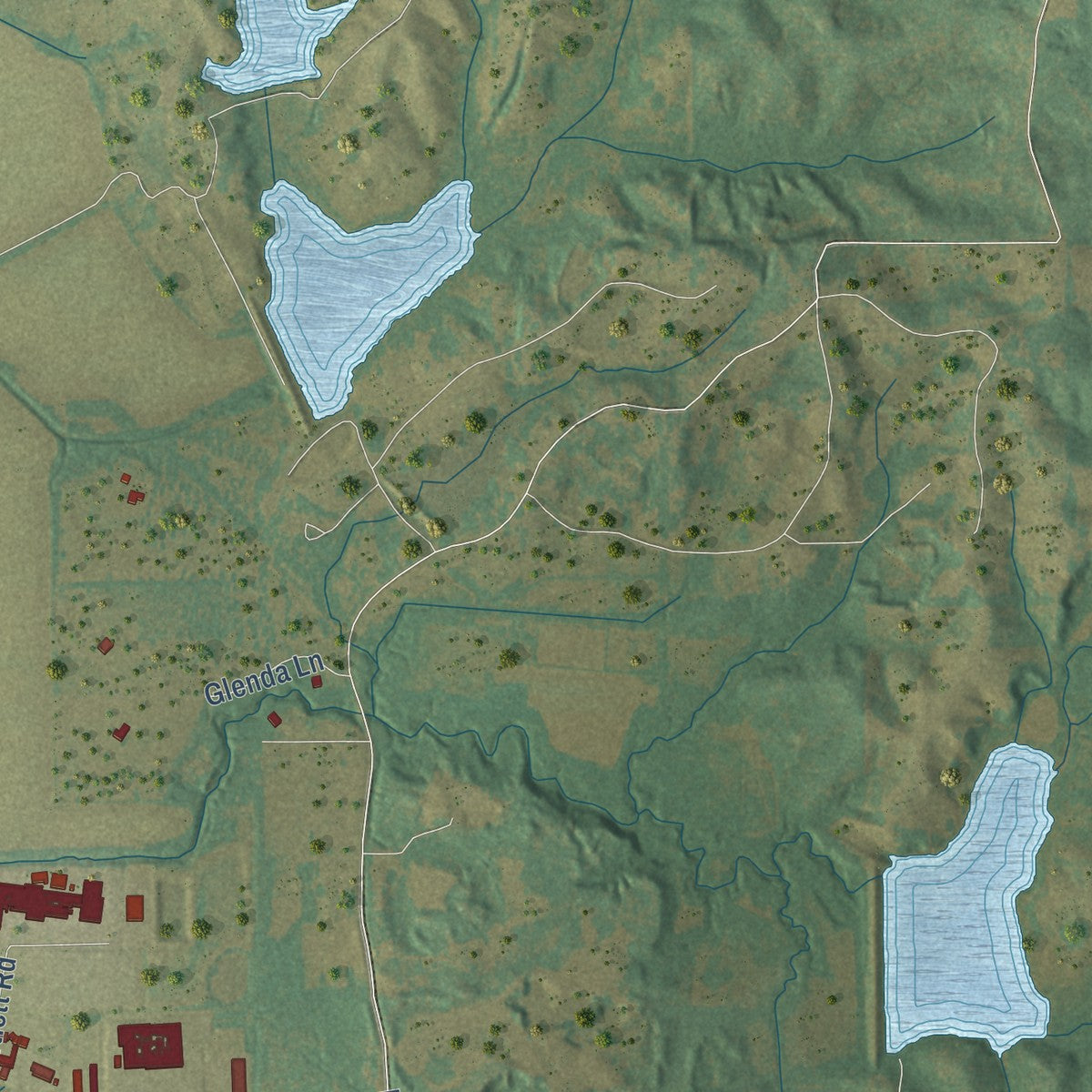Second close-up of the map of Wynne, Arkansas print showing more streets and buildings