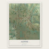 Alpine, Arizona map print, the full design