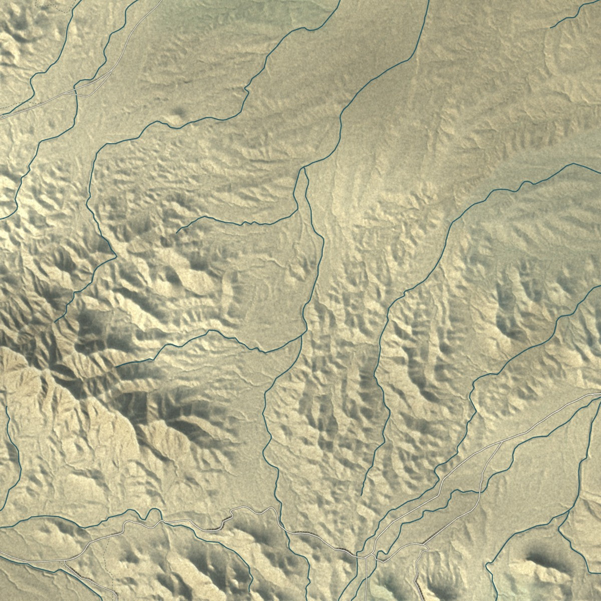 Close-up of the map of Bouse, Arizona print showing street and building detail