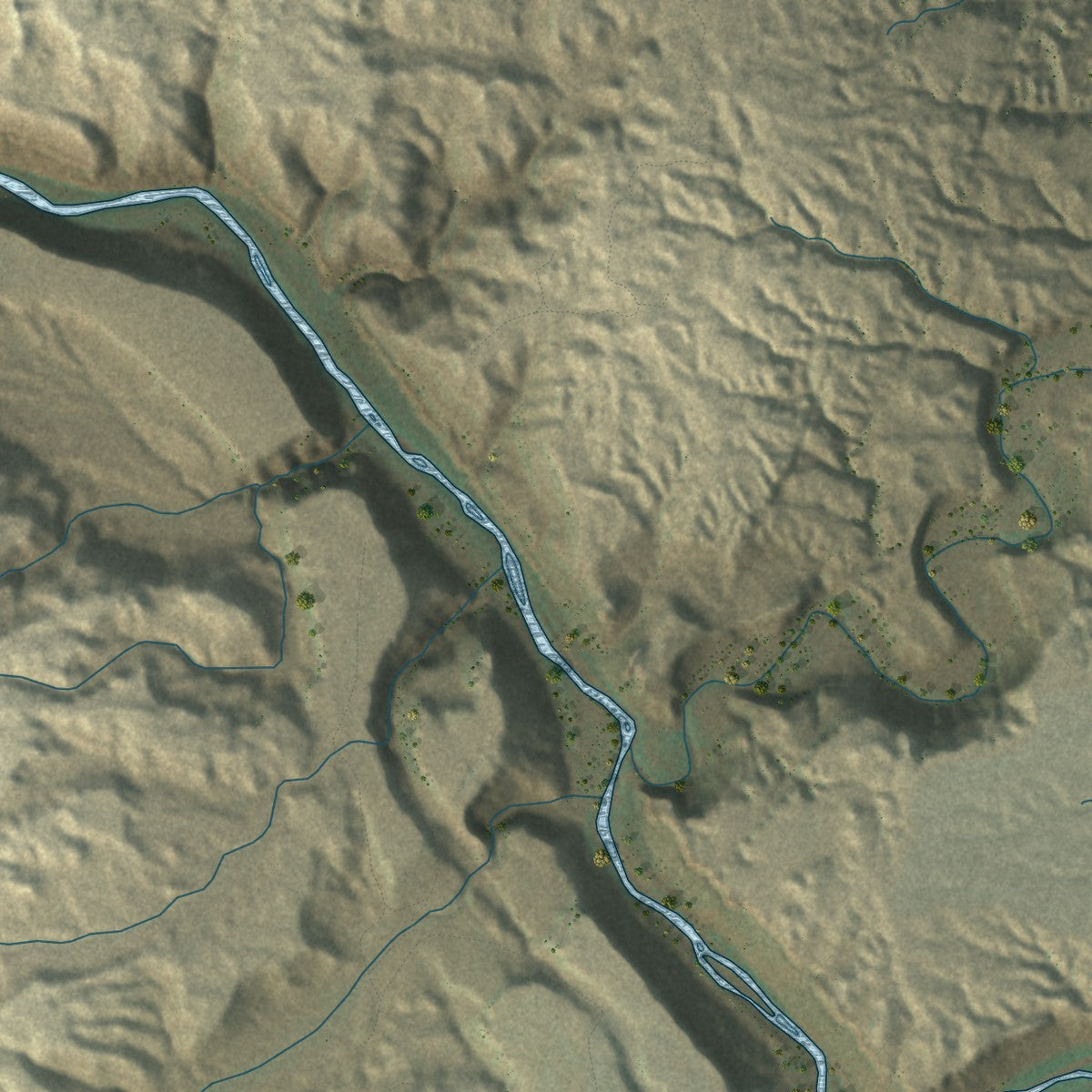 Close-up of the map of Cameron, Arizona print showing street and building detail