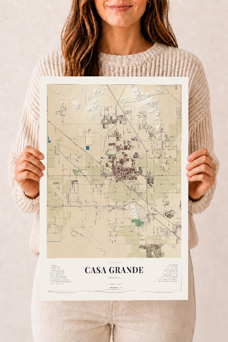 Casa Grande, Arizona map print