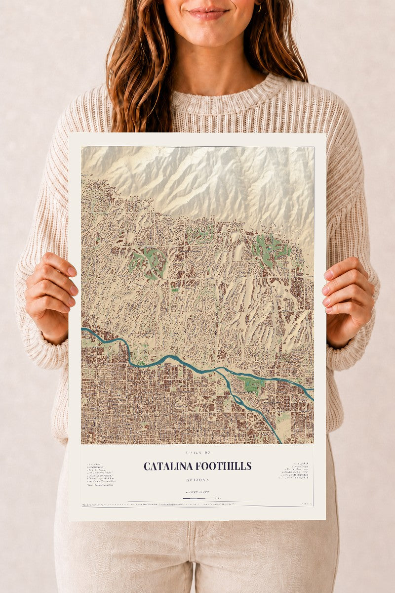 Catalina Foothills, Arizona map print