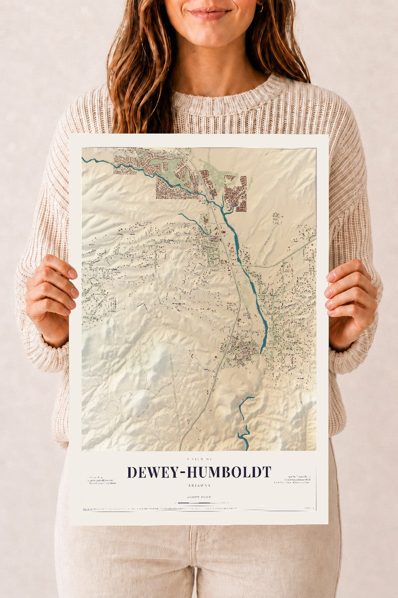 Dewey-Humboldt, Arizona map print