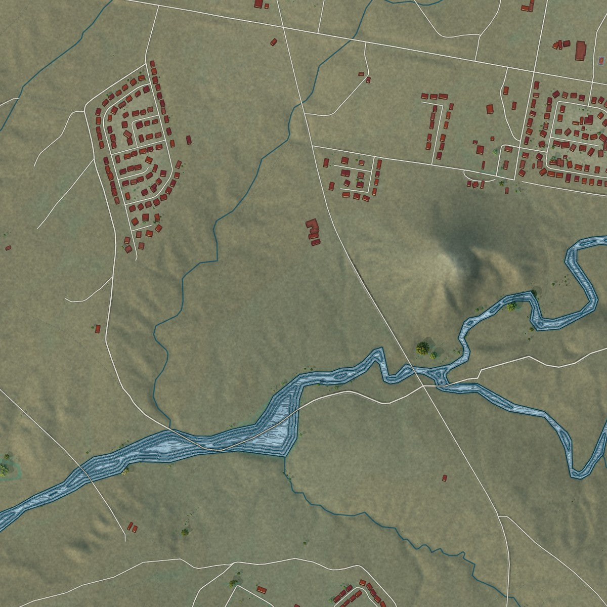 Close-up of the map of Dilkon, Arizona print showing street and building detail