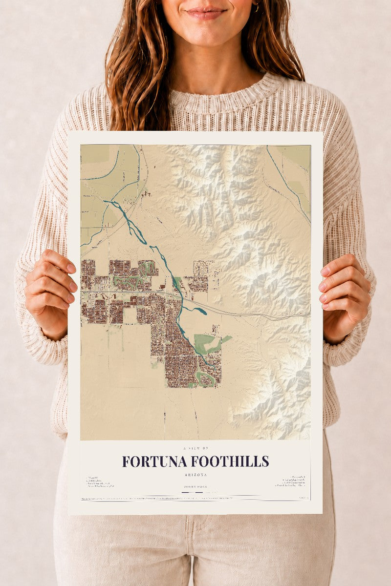 Fortuna Foothills, Arizona map print
