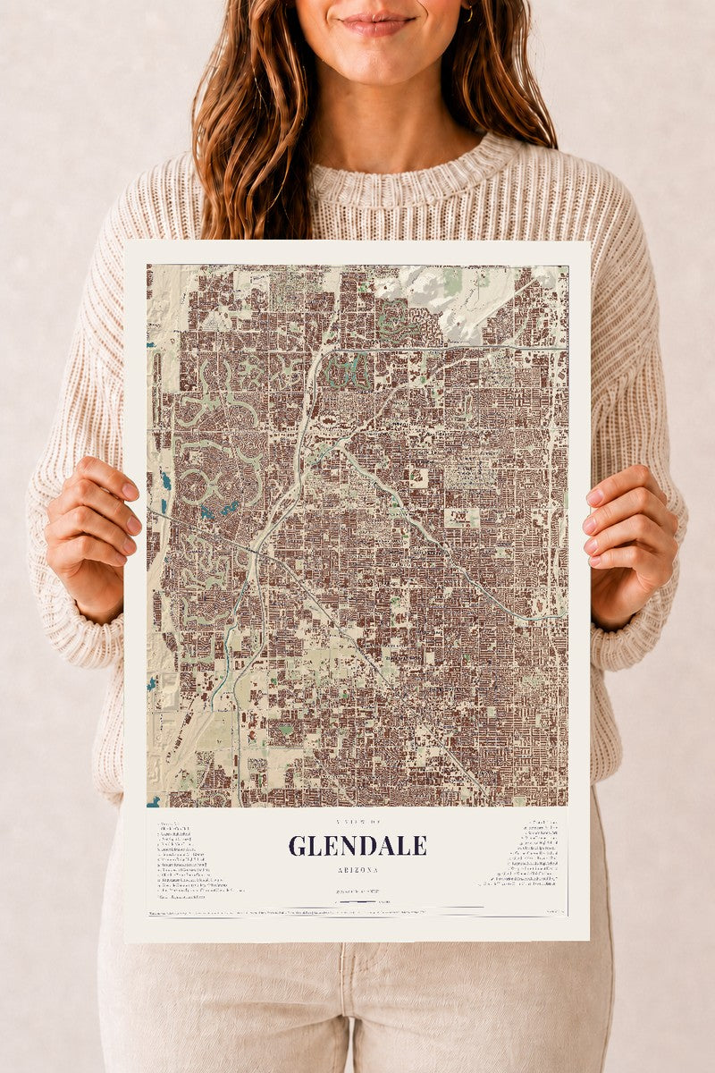 Glendale, Arizona map print
