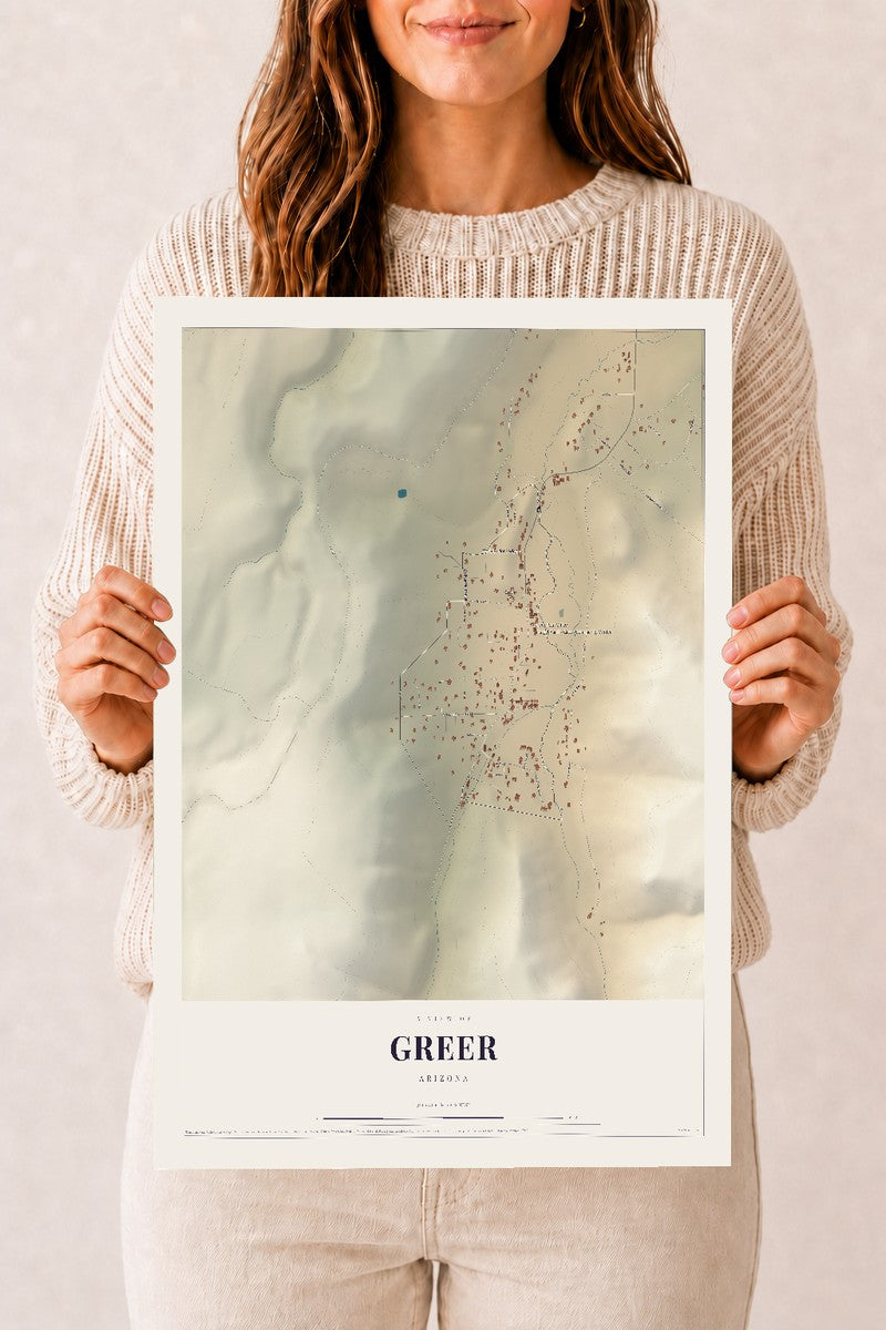 Greer, Arizona map print
