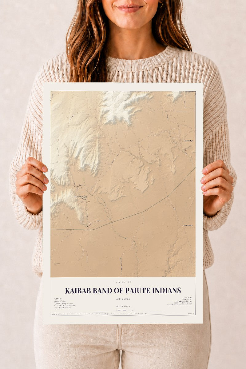 Kaibab Band of Paiute Indians, Arizona map print