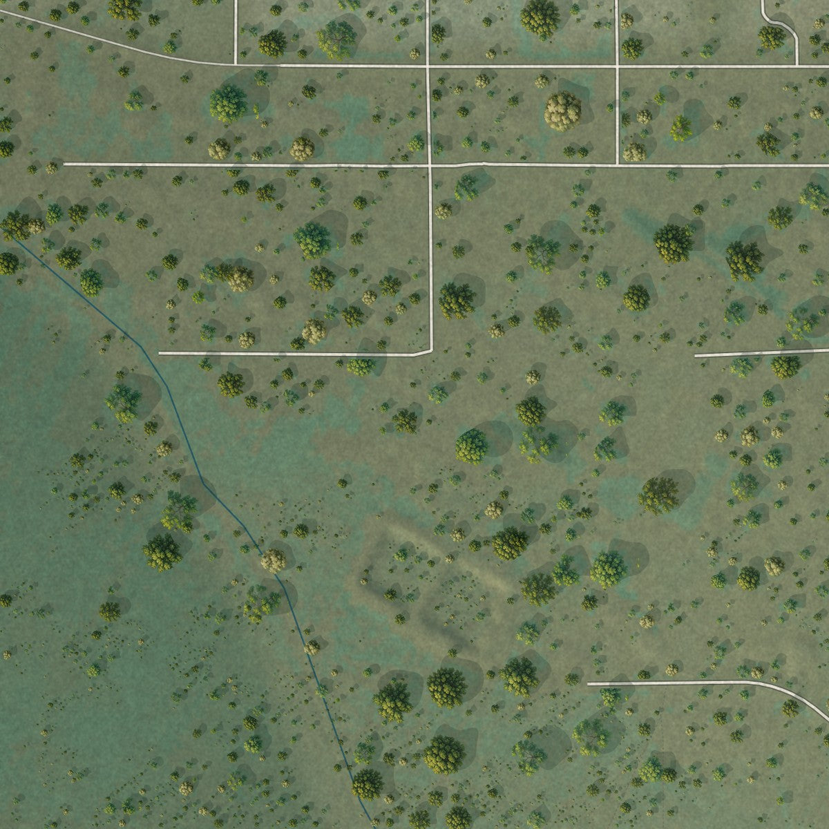 Close-up of the map of Komatke, Arizona print showing street and building detail