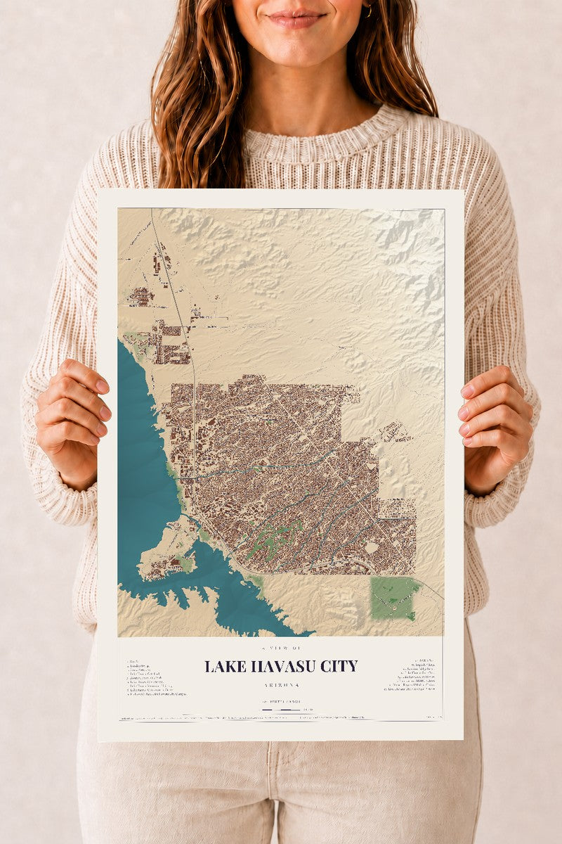 Lake Havasu City, Arizona map print