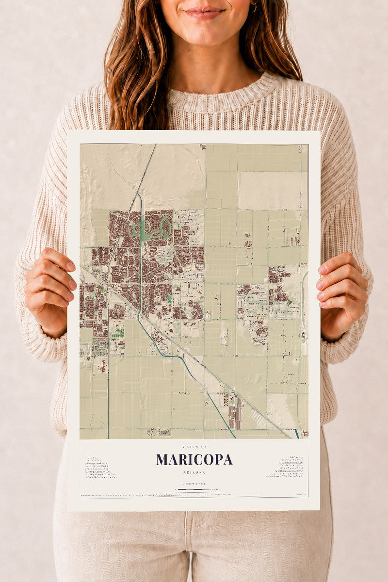 Maricopa, Arizona map print