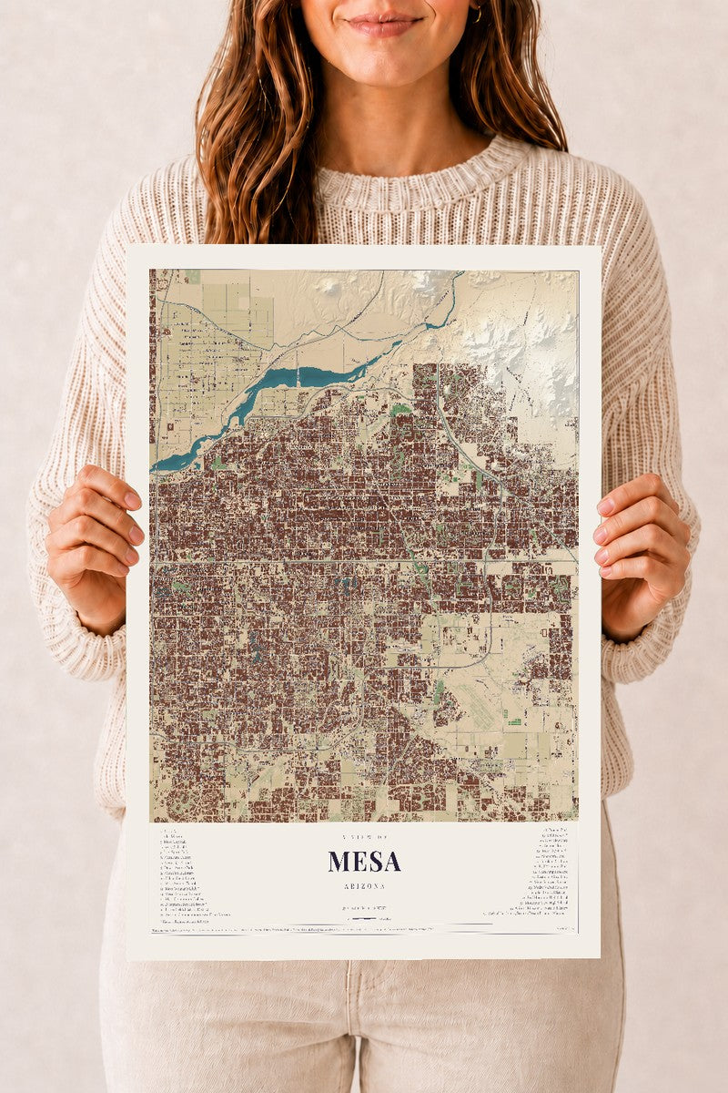 Mesa, Arizona map print