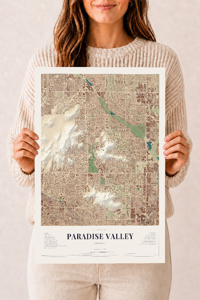 Paradise Valley, Arizona map print