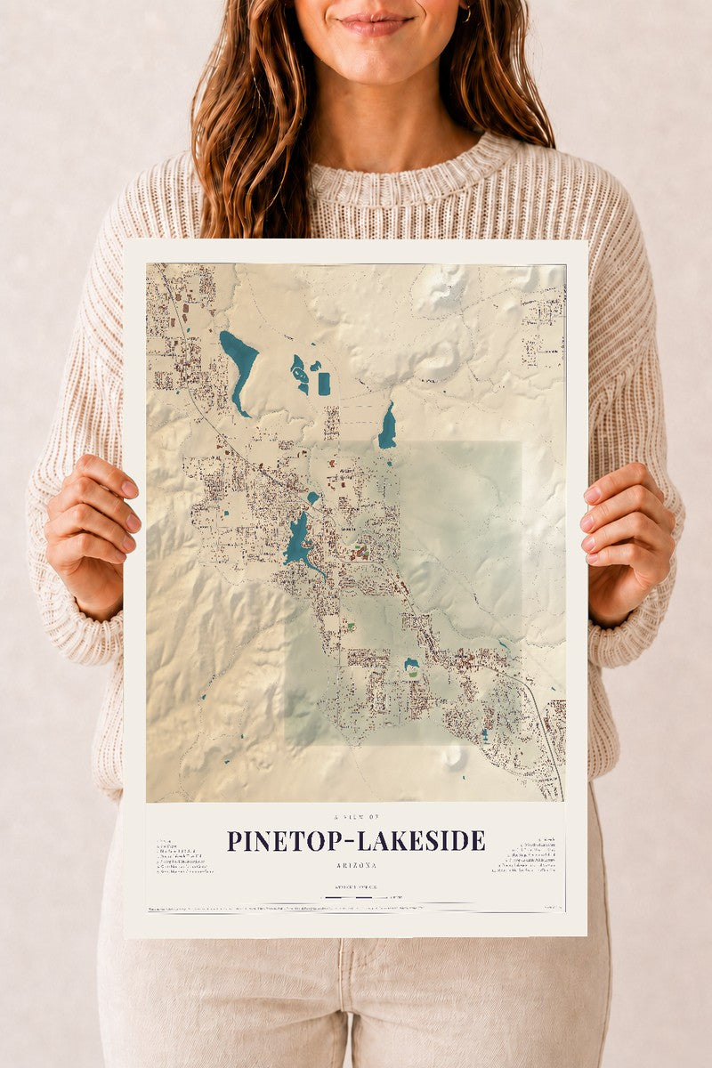 Pinetop-Lakeside, Arizona map print