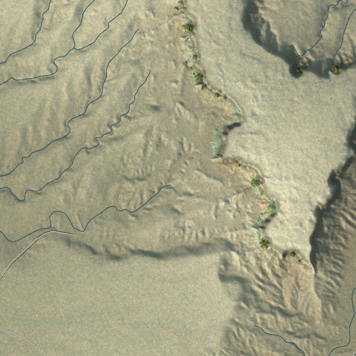 Close-up of the map of Red Mesa, Arizona print showing street and building detail