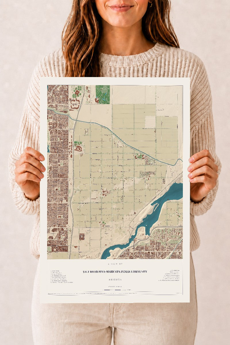 Salt River Pima-Maricopa Indian Community, Arizona map print