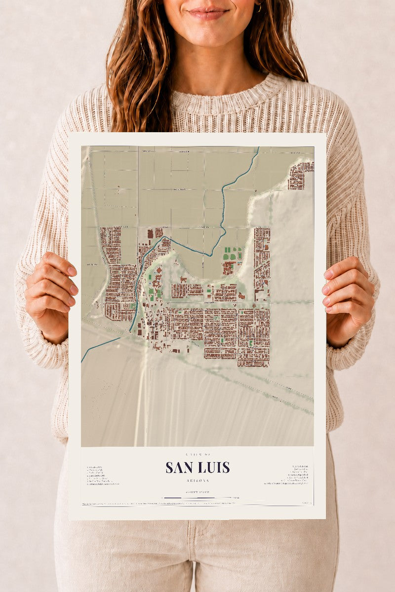 San Luis, Arizona map print