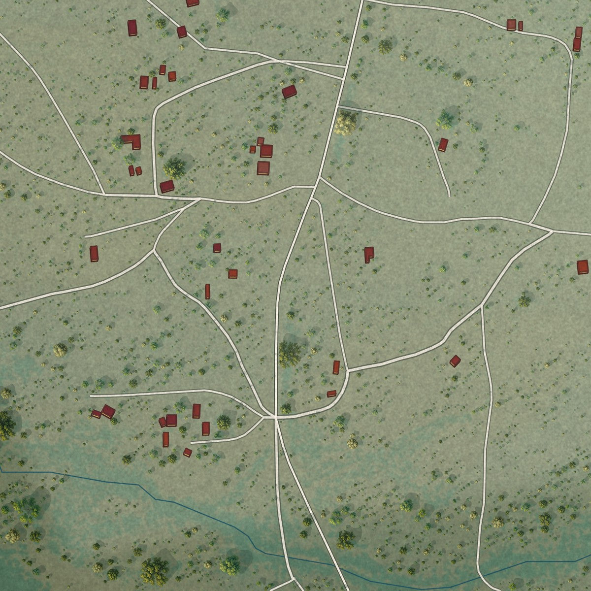 Close-up of the map of San Miguel, Arizona print showing street and building detail